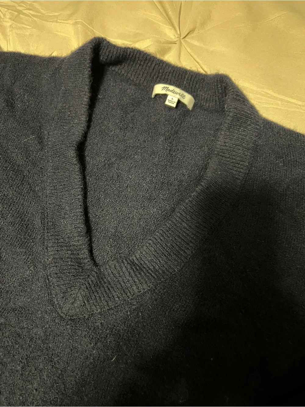 Madewell Navy V-Neck Long Sleeve Sweater